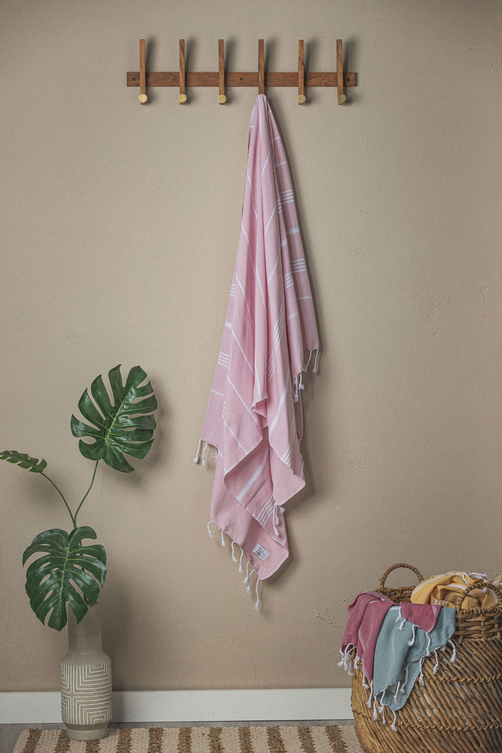 Perfect Classic Towel Collection – 40”x70” Lightweight Organic Turkish Cotton Towels in Pink - Beach Towel photo