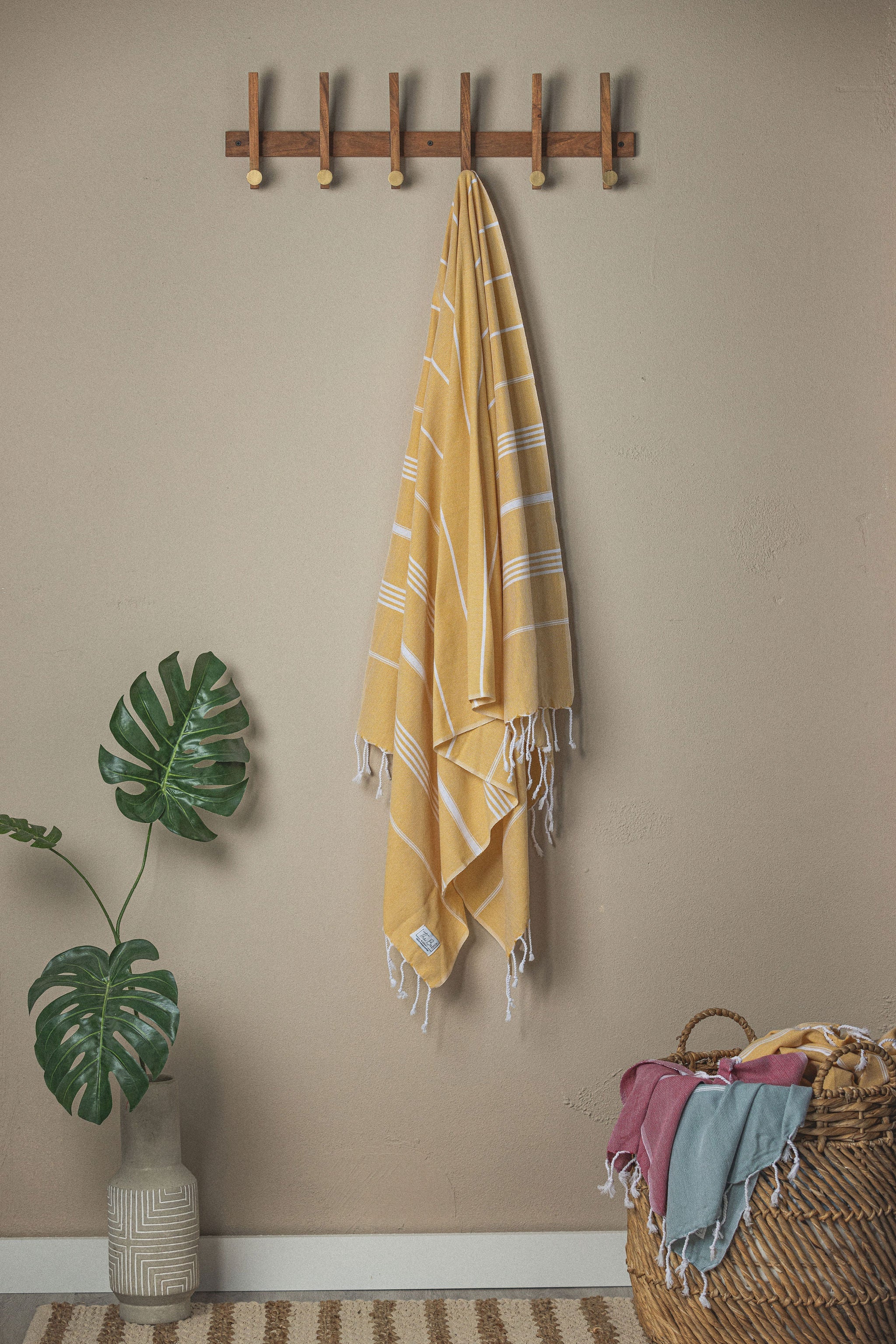 Perfect Classic Towel Collection – 40”x70” Lightweight Organic Turkish Cotton Towels in Yellow - Beach Towel photo
