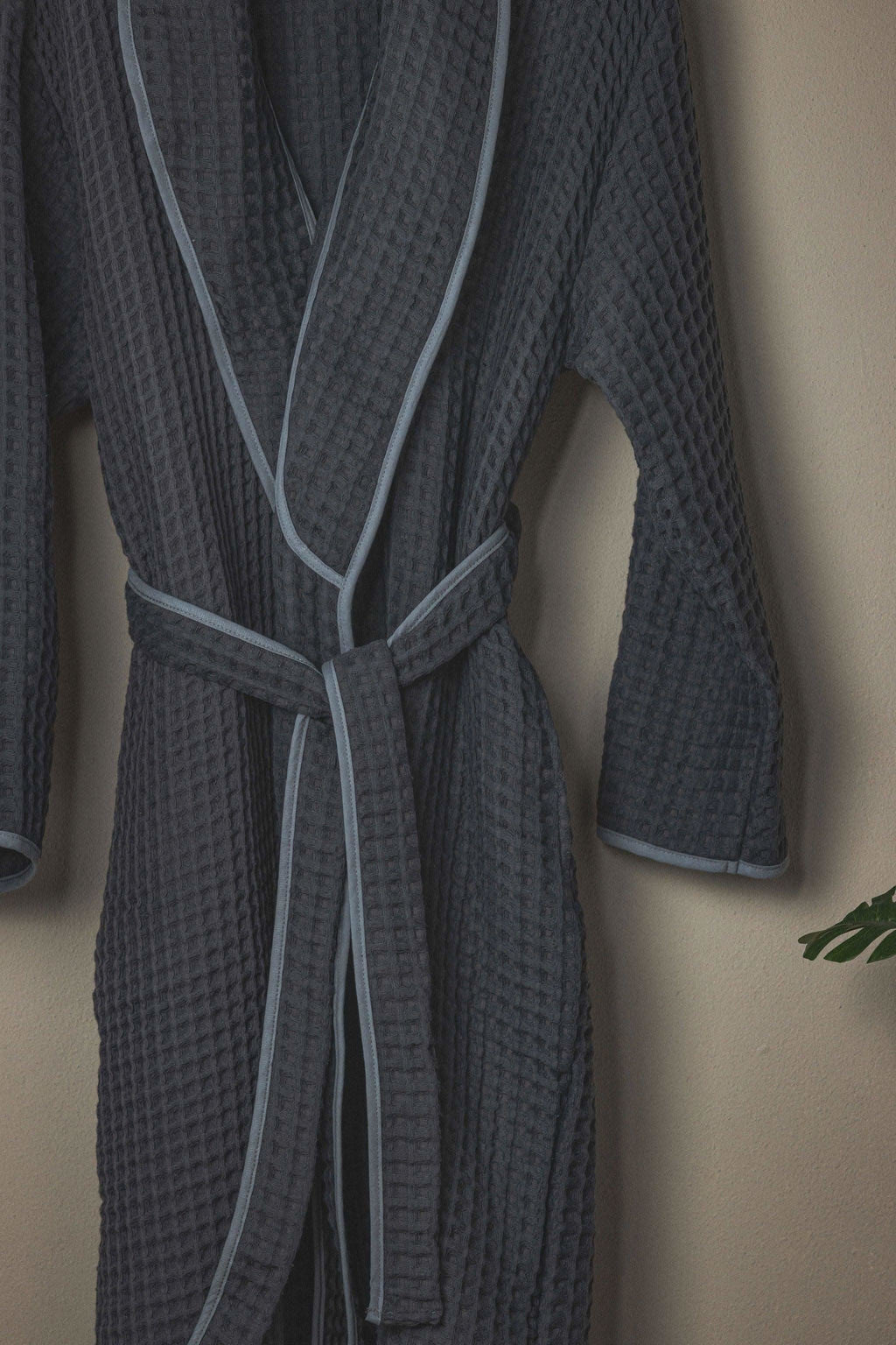 Waffle Weave Turkish Bathrobe - Grey – Lightweight, Absorbent, Spa-Quality Comfort - SwagglyLife Home & Fashion