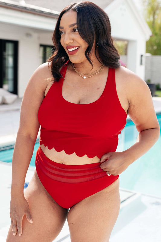 Tonga Scalloped High Waisted Swim Bottoms in - Swimwear photo