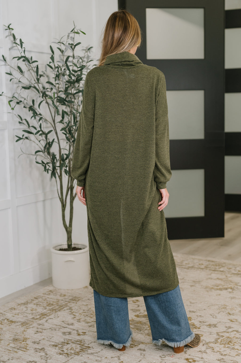 Travel City Scape Turtle Neck Tunic in Olive in - Womens photo