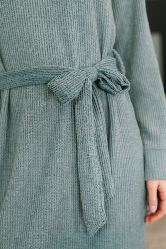 Travel Plush Knit Dress in Soft Teal in - Womens photo