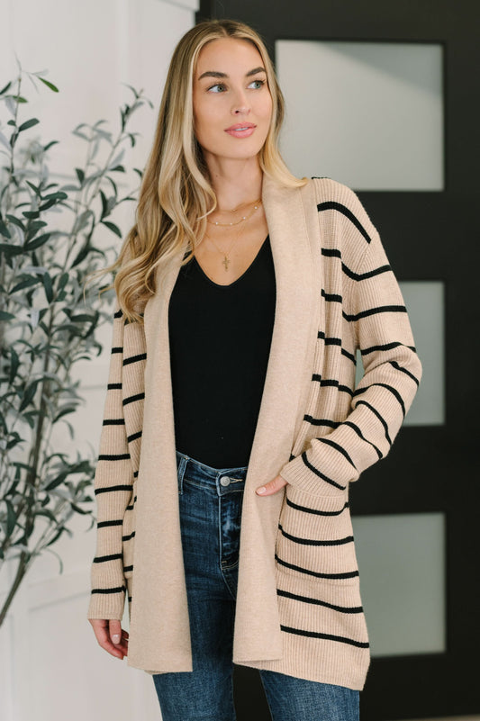 Under Wraps Striped Cardigan in - Womens photo