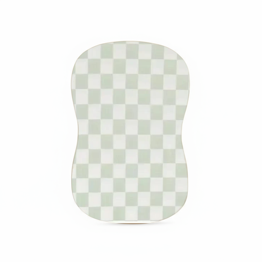 Leaf Green Checkered Baby Lounger Cover in - photo
