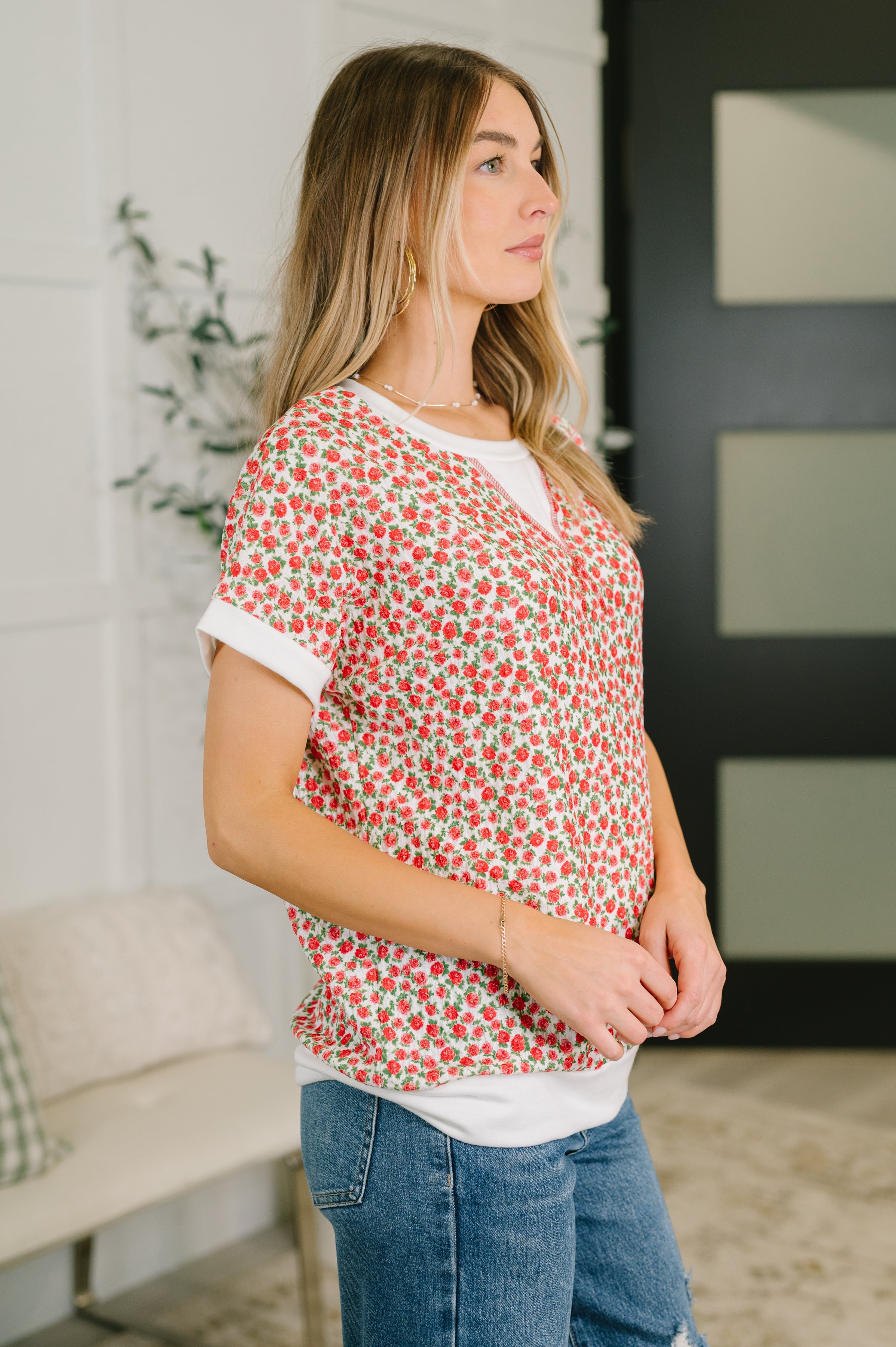 Vivid Memories Relaxed Top in Tomato Red -