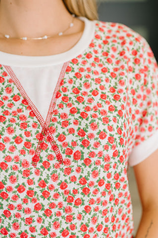 Vivid Memories Relaxed Top in Tomato Red -