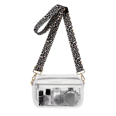 Kendall Leopard Stadium Camera Crossbody in White - photo