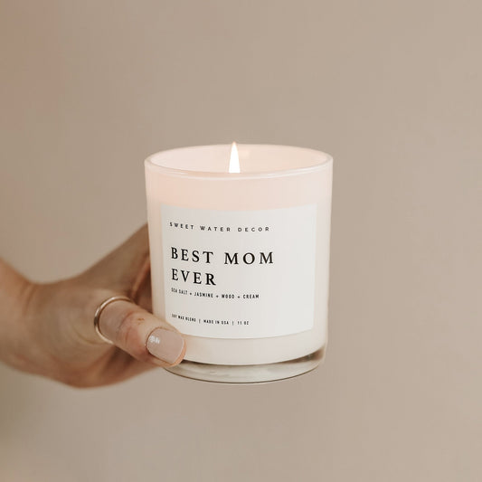 Best Mom Ever! Soy Candle - White Jar - 11 oz (Spa Day) in - Candles photo
