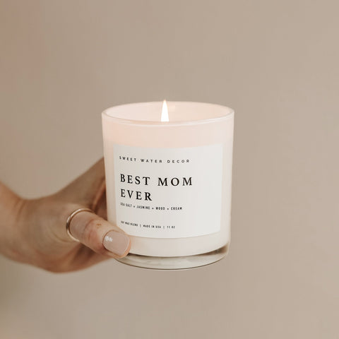 Best Mom Ever! Soy Candle - White Jar - 11 oz (Spa Day) in - Candles photo