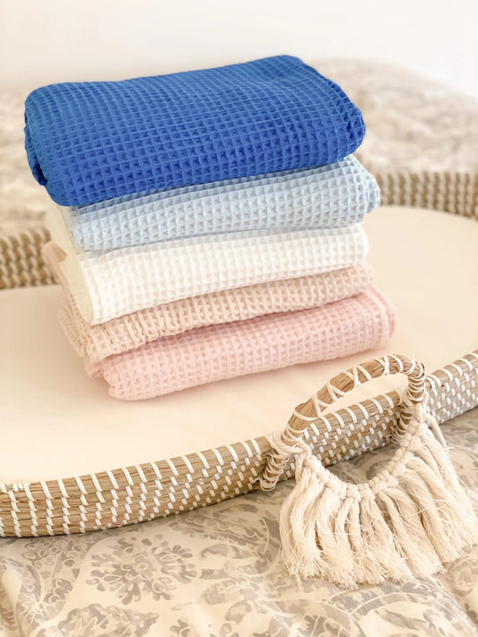 Waffle Blankets - Newborn, Baby, Toddler - 100% Cotton in - Swaddle Blankets & Hat / Headband Sets photo