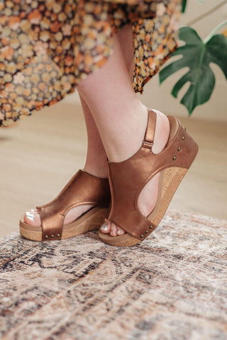 Corky’s Walk This Way Wedge Sandals in Antique Bronze