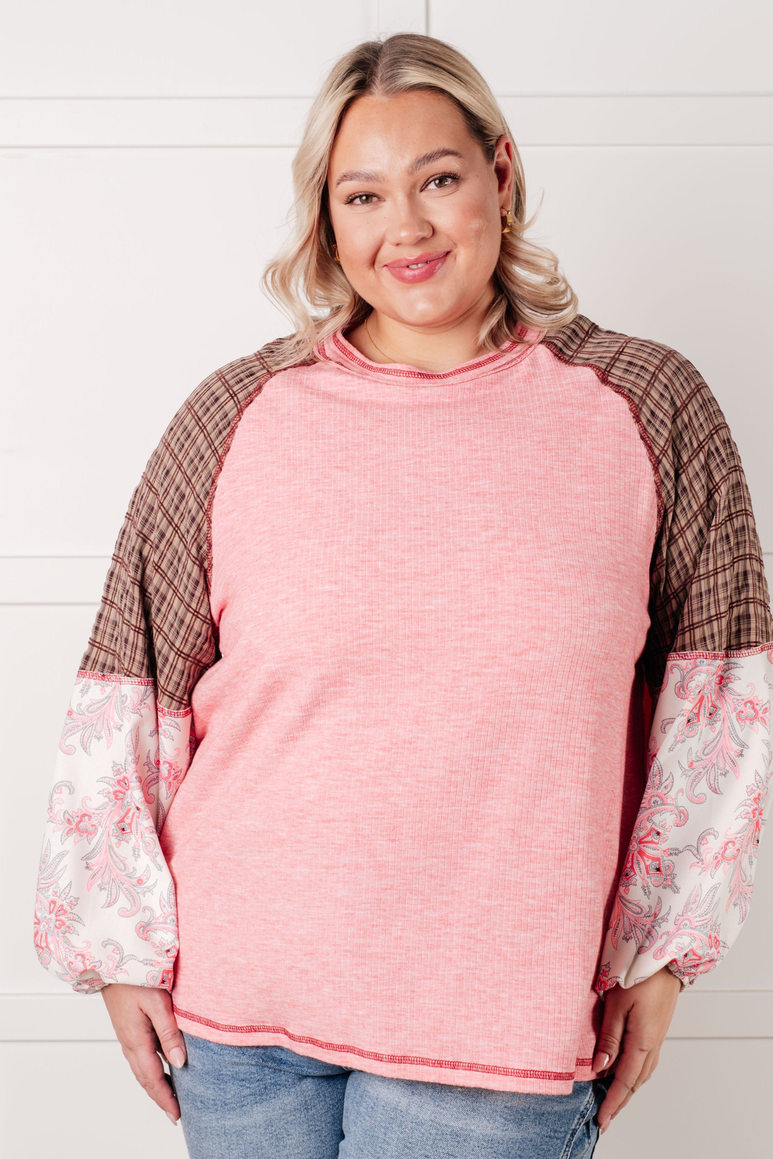 Walk for Miles Floral Color Block Top in - Tops photo