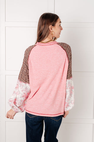 Walk for Miles Floral Color Block Top in - Tops photo