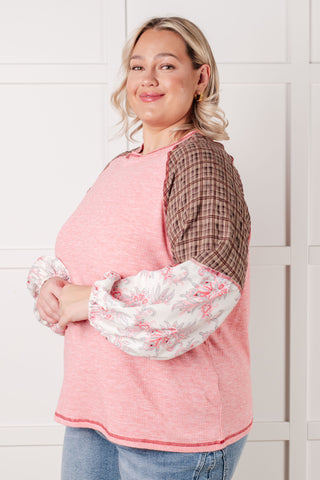 Walk for Miles Floral Color Block Top in - Tops photo