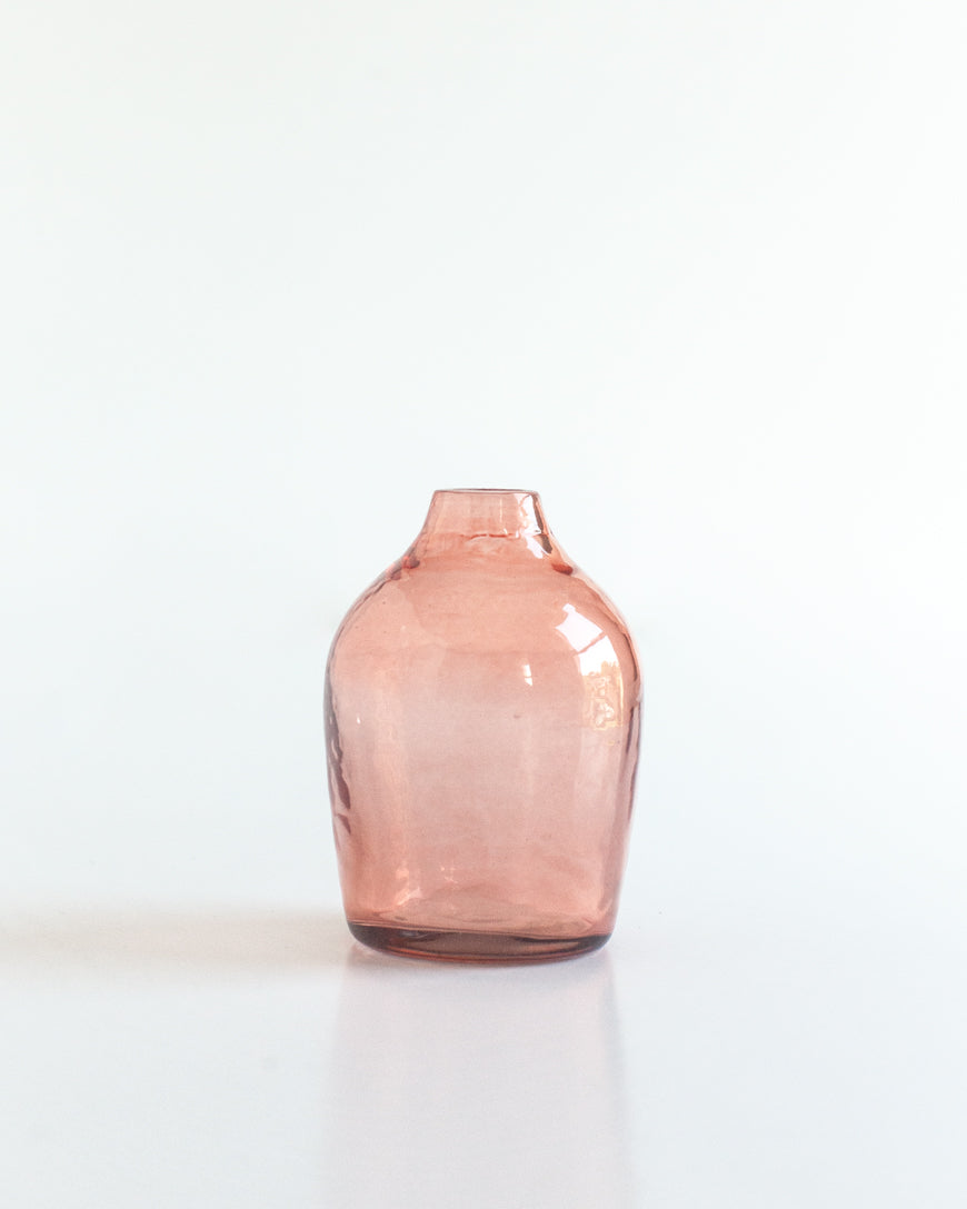 Haley Handblown Hammered Bud Vase in Blush - Vase photo