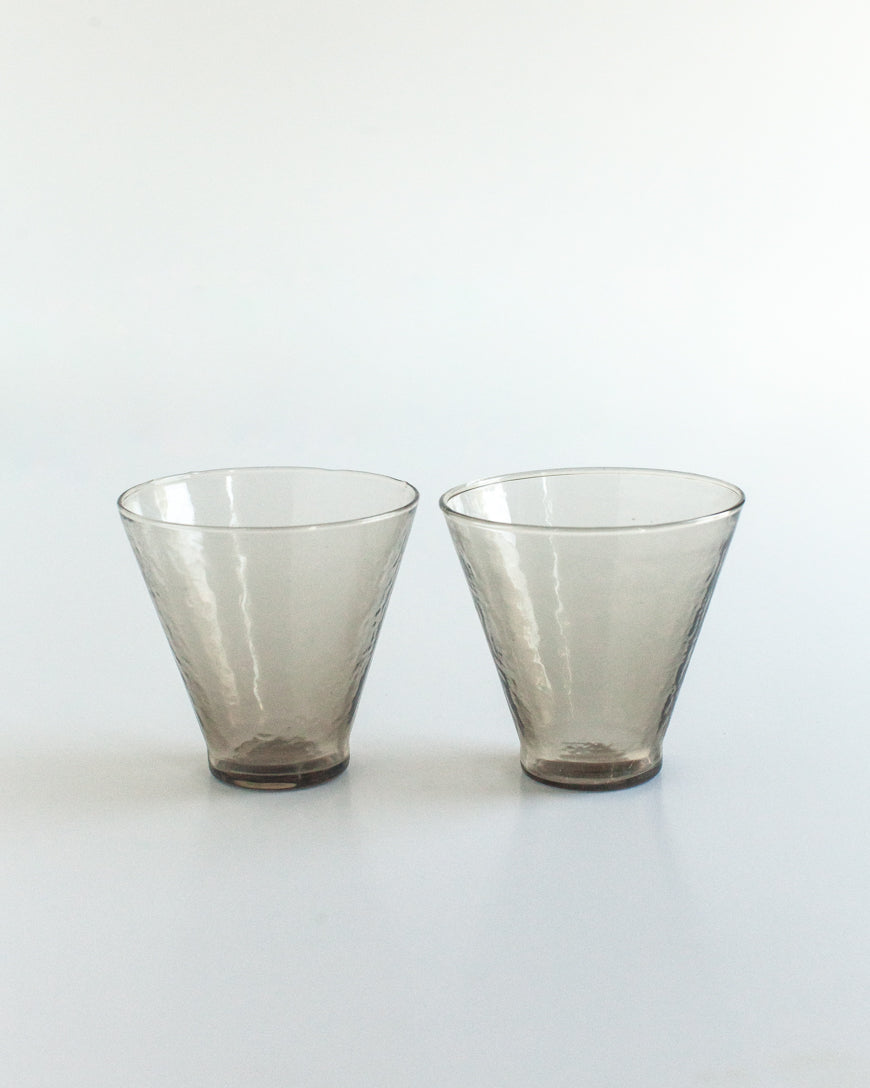 Handblown Hammered Funneled Glasses | Set of 2 - SwagglyLife Home & Fashion