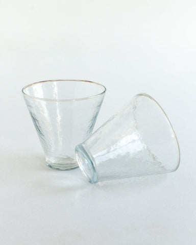 Handblown Hammered Funneled Glasses | Set of 2 - SwagglyLife Home & Fashion