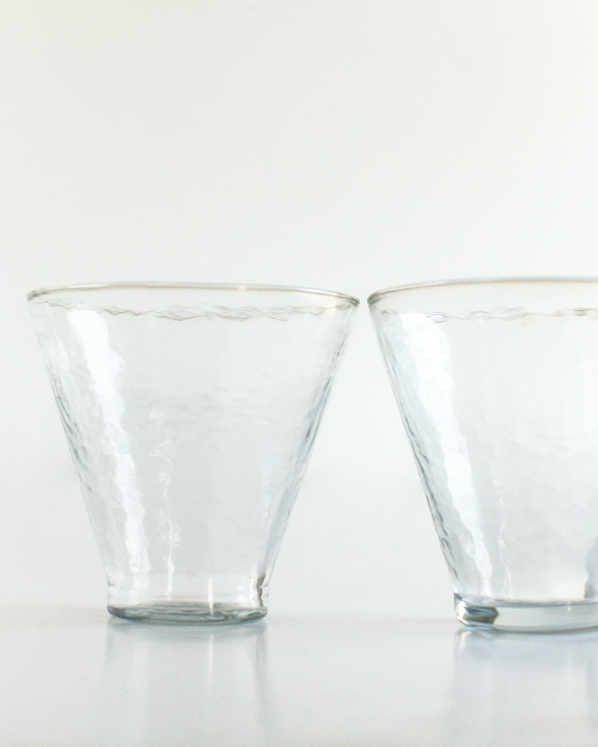 Handblown Hammered Funneled Glasses | Set of 2 - SwagglyLife Home & Fashion