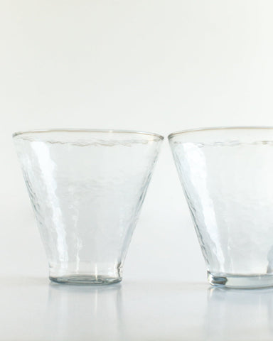 Handblown Hammered Funneled Glasses | Set of 2 - SwagglyLife Home & Fashion