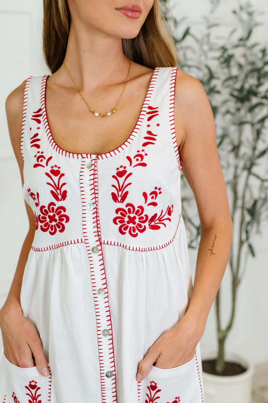 Whispering Petals Scoop Neck Dress in - Womens photo