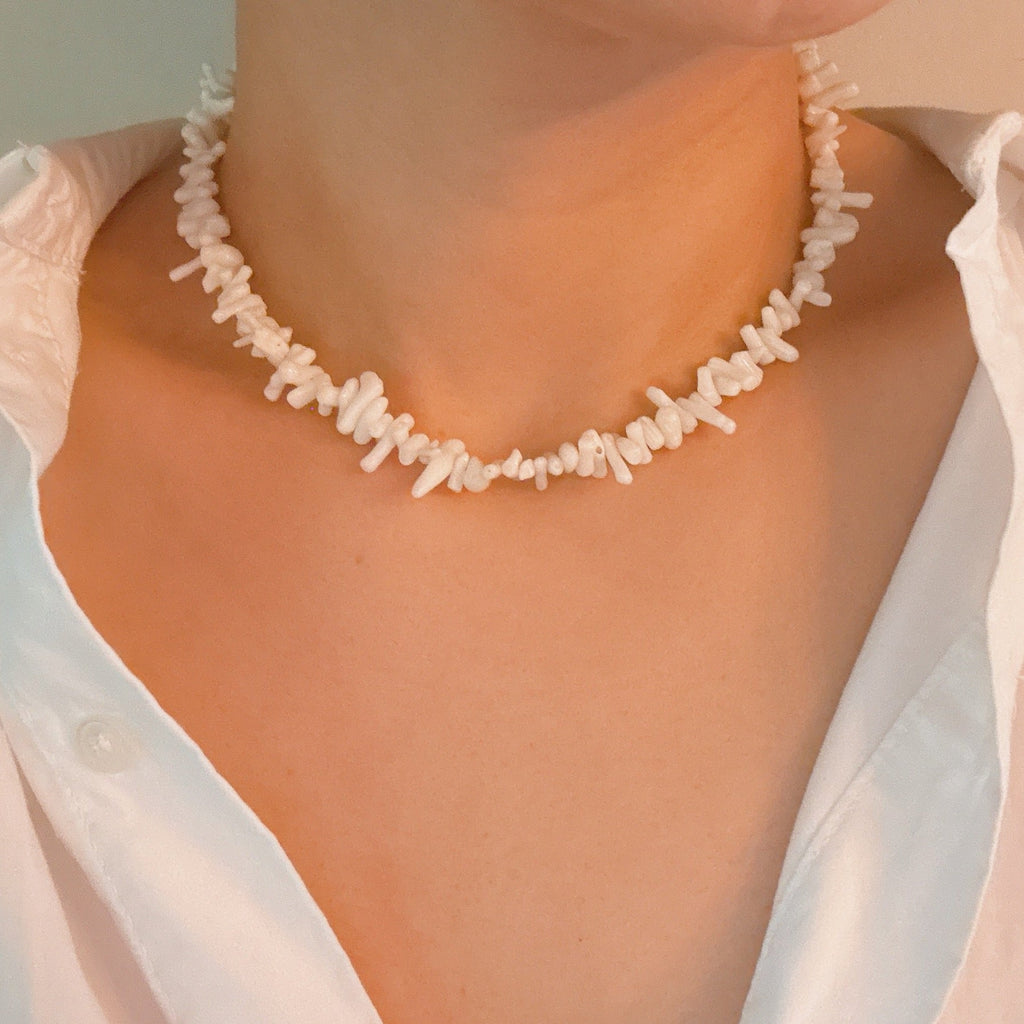 White Sands Coral Reef Necklace – Gold-Plated Coastal Style in - Jewelry photo