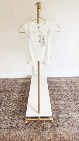 Baby Romper - Knit Romper - Infant Romper - Baby Clothes for Girls and Boys in White - Onesies photo