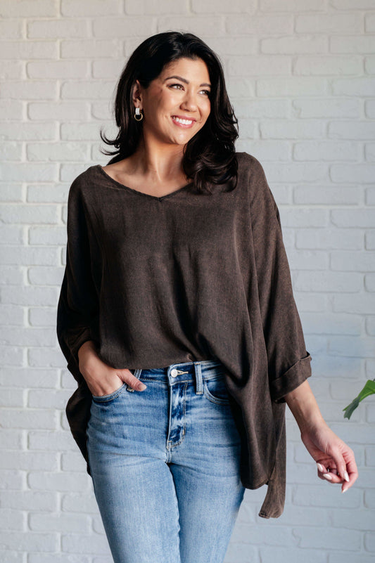 Wishy Washy Mineral Washed Oversized Top in - Tops photo