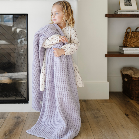 Saranoni Waffle Knit Toddler Blankets in Wisteria - photo
