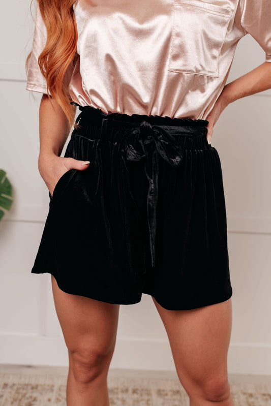 Wrapped in Velvet Shorts in - Bottoms photo