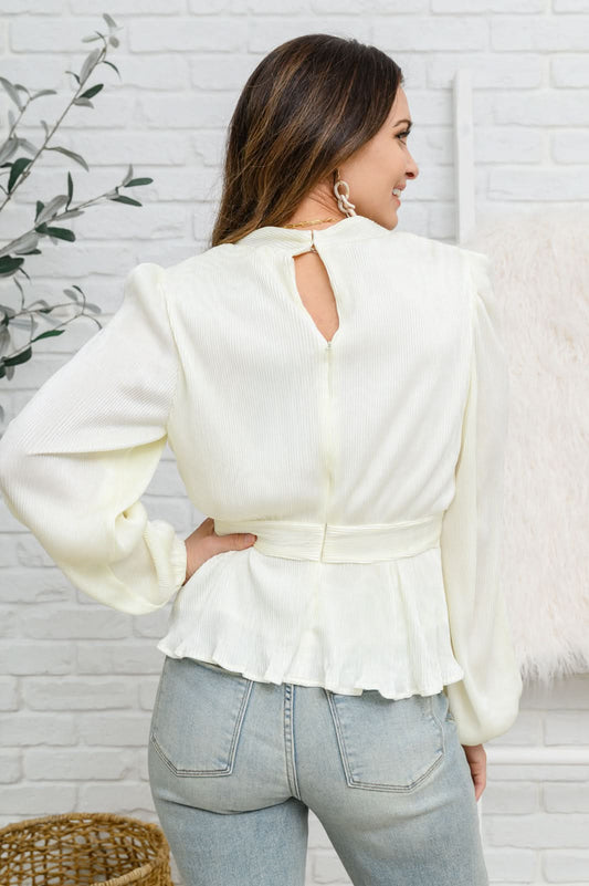 Xanidu Long Sleeve V Neck Blouse in White in - Womens photo