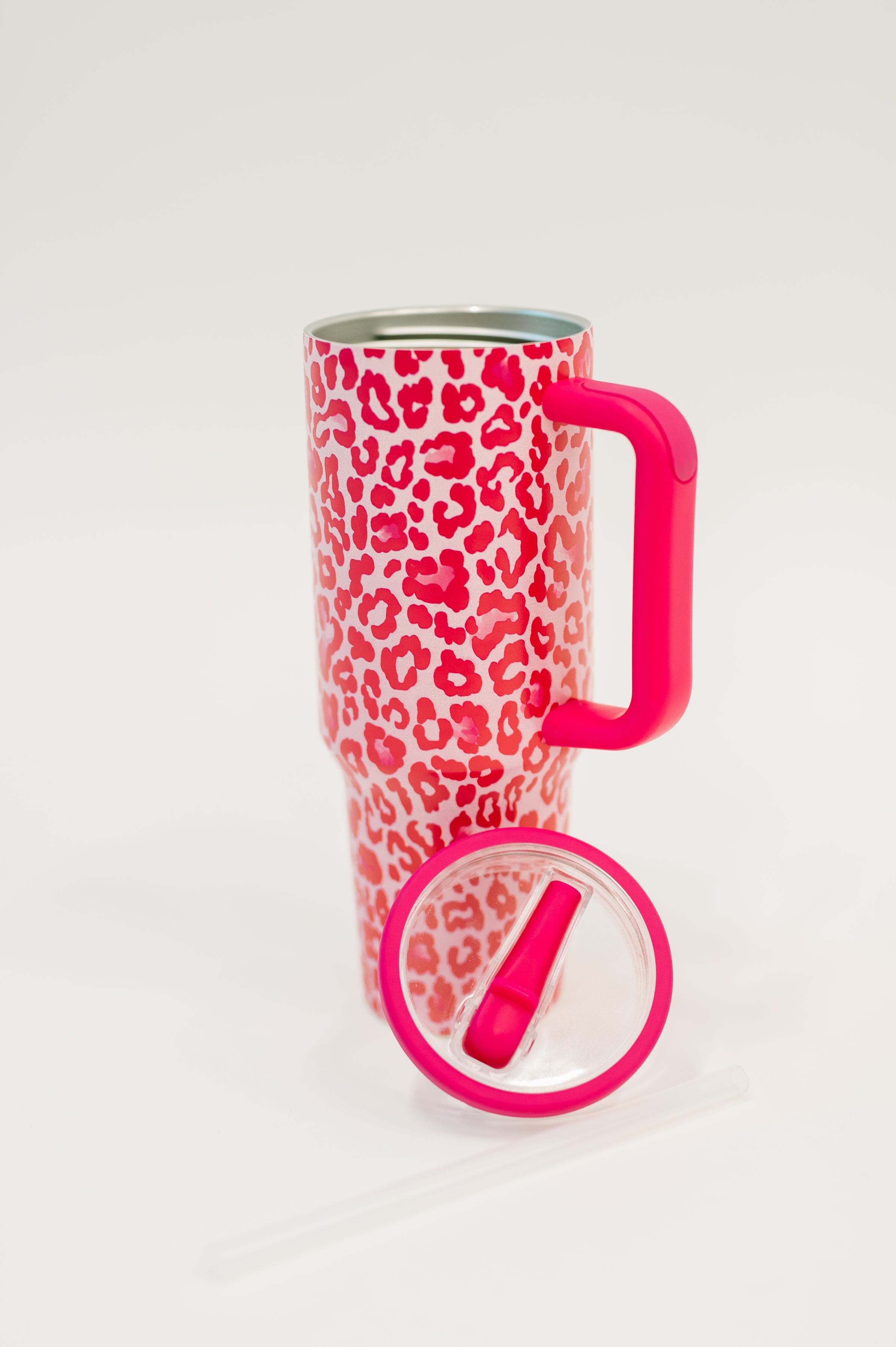 Yes, Girl, Yes Leopard Print Tumbler in Hot Pink in - Womens photo