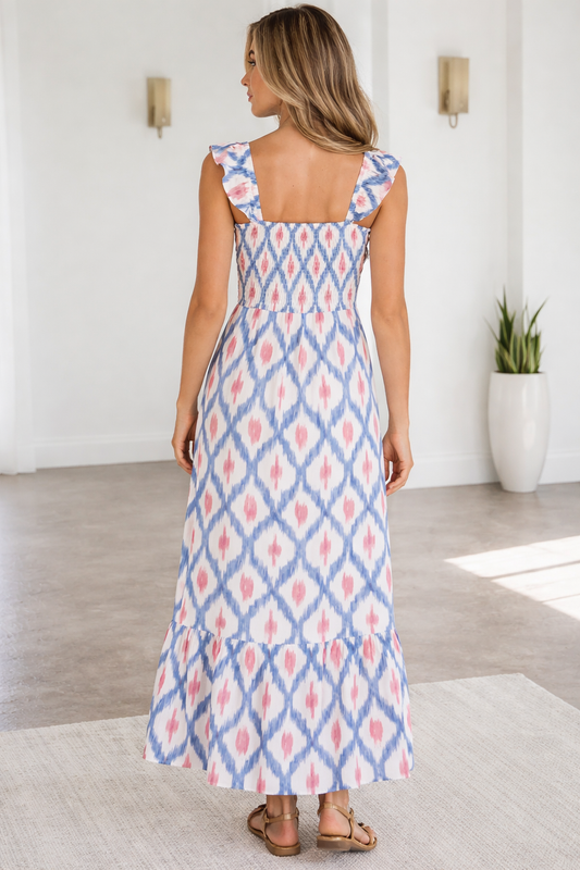 Deborah Waist Ruffle Sleeve Dress in - Maxi Dresses photo