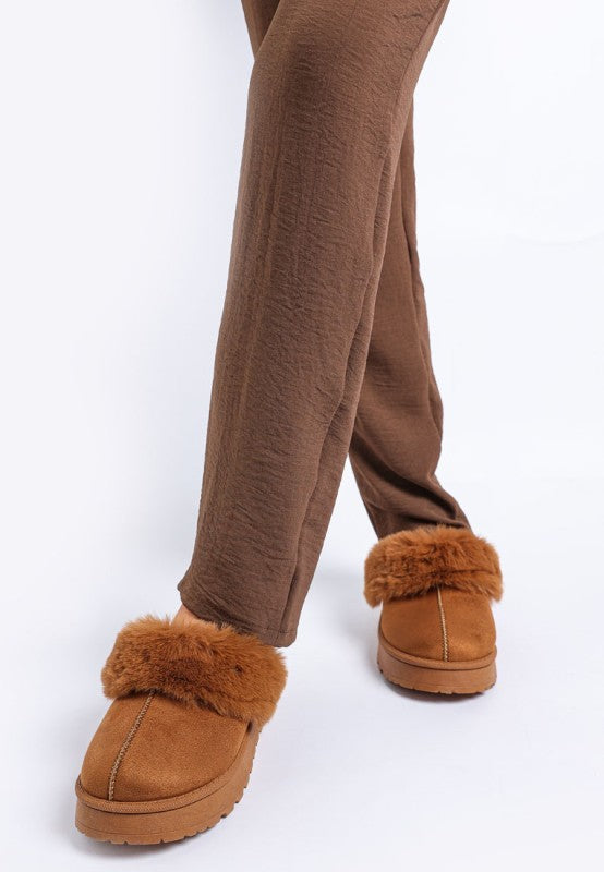 Portho Faux Fur Slip Ons in - photo