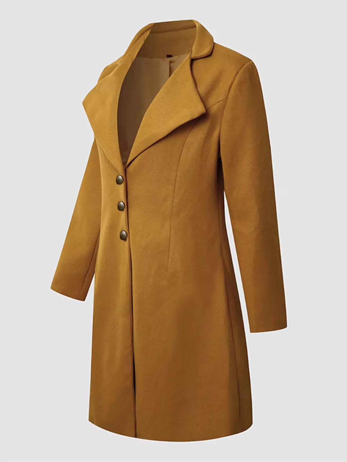 Single-Breasted Long Sleeve Overcoat Plus Size in - photo