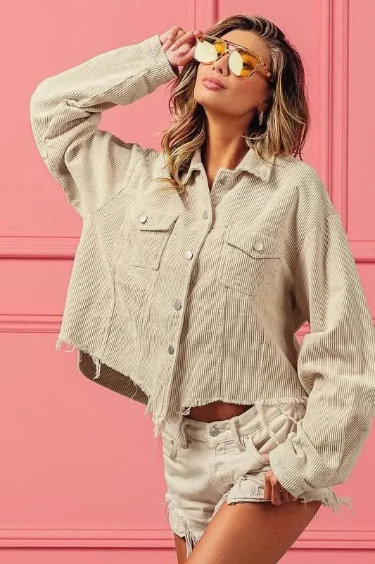 BiBi Vintage Washed Corduroy Jacket in - photo