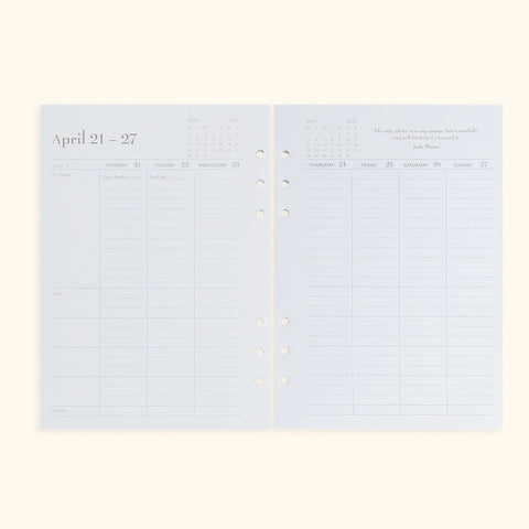 A5 Inserts for Weekly Planner Personal Portfolio 2026 in - retail photo