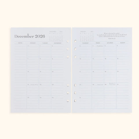 A5 Inserts for Weekly Planner Personal Portfolio 2026 in - retail photo