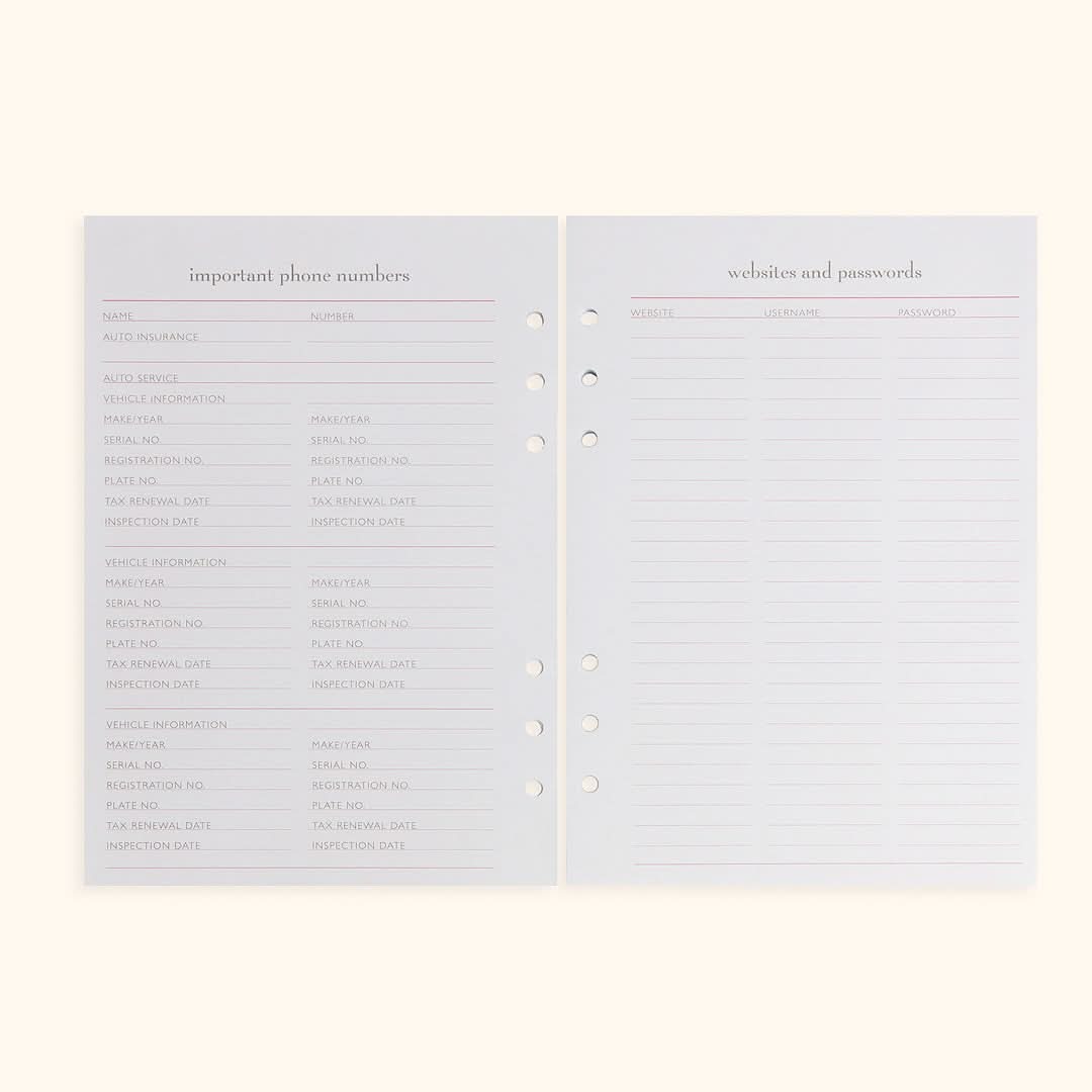 A5 Inserts for Weekly Planner Personal Portfolio 2026 in - retail photo