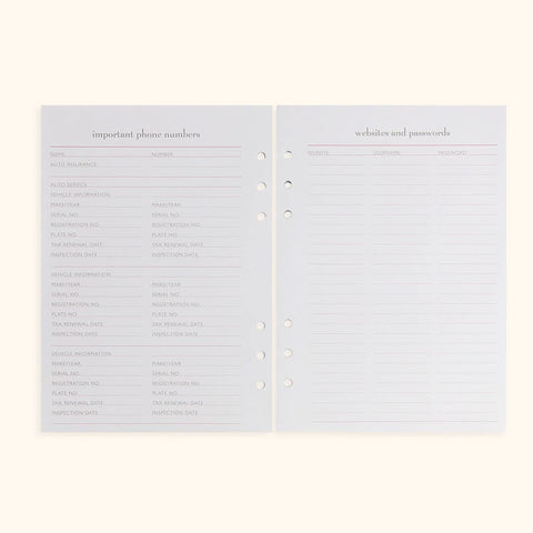 A5 Inserts for Weekly Planner Personal Portfolio 2026 in - retail photo