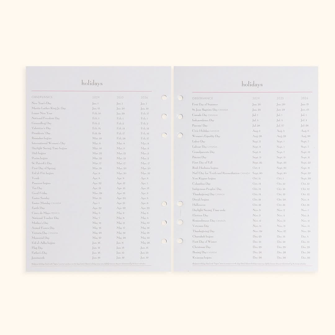 A5 Inserts for Weekly Planner Personal Portfolio 2026 in - retail photo