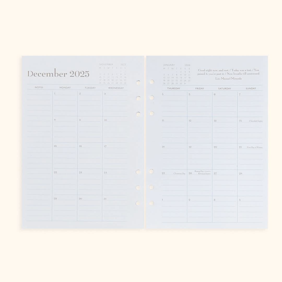 A5 Inserts for Weekly Planner Personal Portfolio 2026 in - retail photo