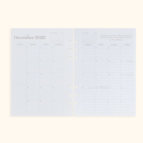 A5 Inserts for Weekly Planner Personal Portfolio 2026 in - retail photo