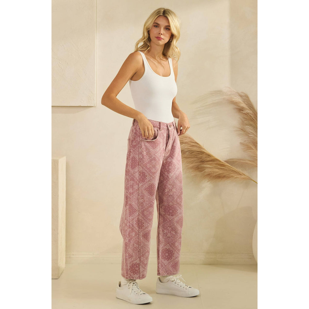 Vintage Pink Paisley Denim in - photo
