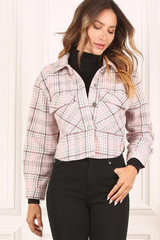 LILOU Plaid Crop Jacket
