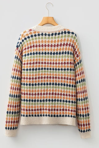 Seraxie Pattern Knit Front Sweater in - photo