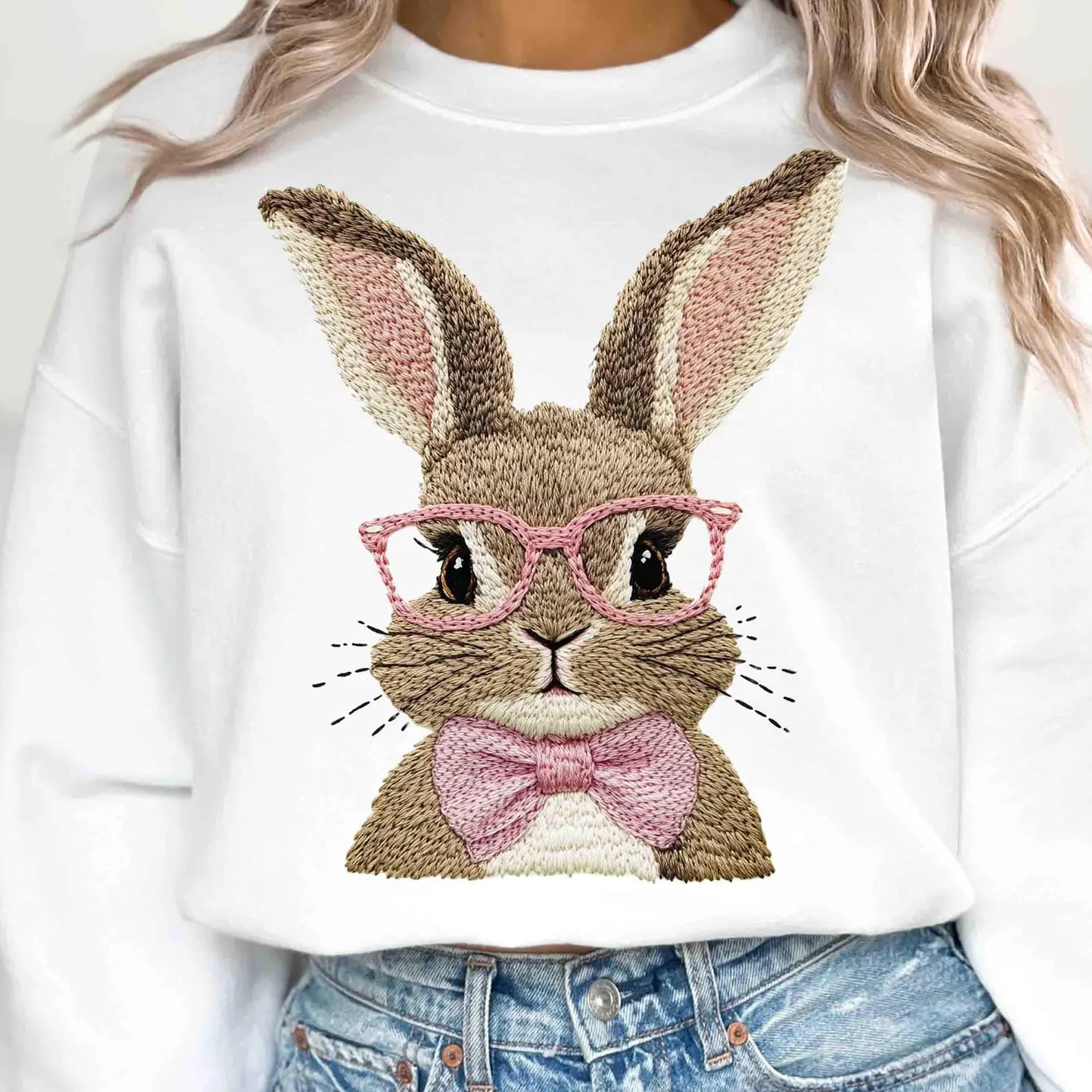 One Smart Bunny Graphic Sweatshirt in Three Colors in - Womens photo