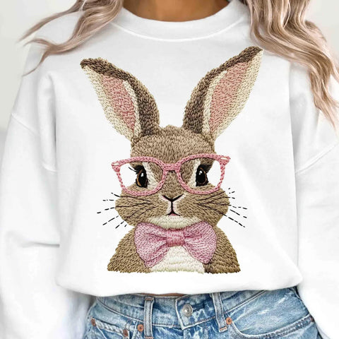 One Smart Bunny Graphic Sweatshirt in Three Colors in - Womens photo