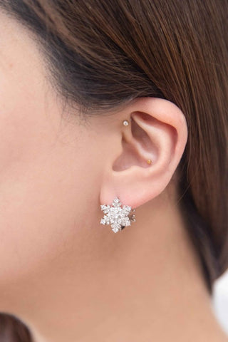 Snowflake Hoop Earrings in - photo