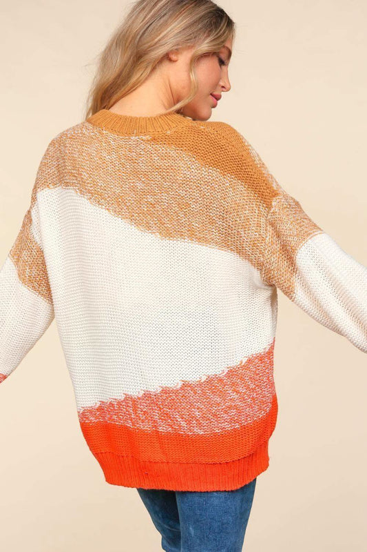 Haptics Color Block Long Sleeve Sweater in - Sweaters photo