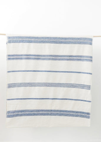 Aden Fabric Yardage - Natural with Blue - SwagglyLife Home & Fashion